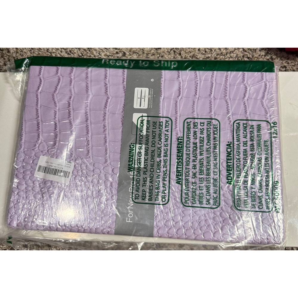 Purple Crocodile Case for MacBook Pro 16 inch 2021-2024 A3403 A3186 A2991 A2485